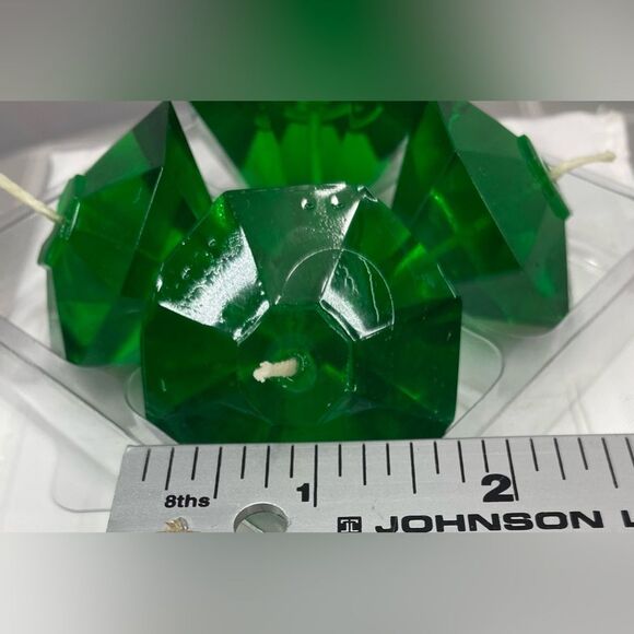 Diamond Shape Floating Gel Candles Emerald Green Four Candles NIOP - Picture 7 of 10